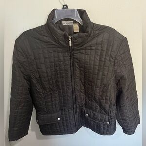 Jane‎ Ashley Jacket Womens Size 2X Quilted Black Pockets Zipper Lined